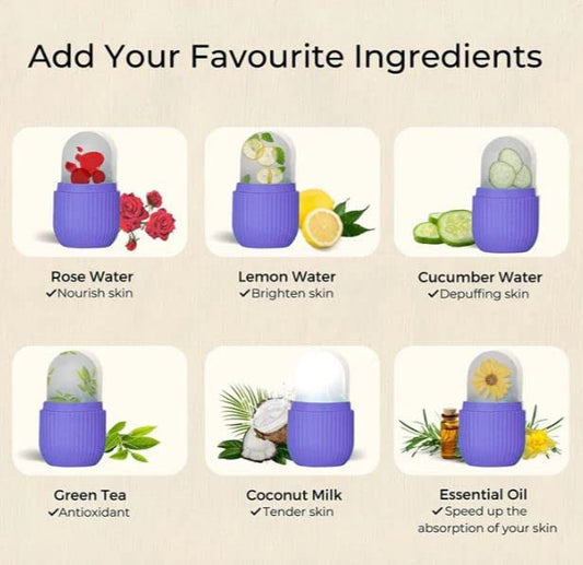 Silicone Ice Cube Roller Massager for Face