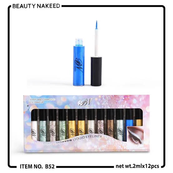 ⨠BN Golden Glitter Liner ā Sparkling Eye Makeup, Long-Lasting & Waterproof ⨠12PCs Pack