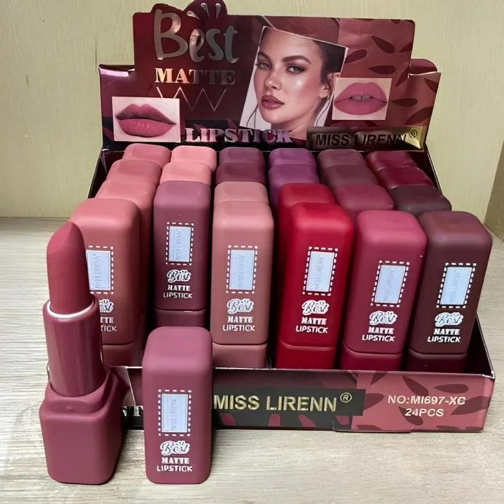 Miss Lirenn Matte Lipstick | Long-Lasting Waterproof Matte Lip Color | Smooth Velvet Finish | Non-Drying Lipstick for All-Day Wear 6PCs Set