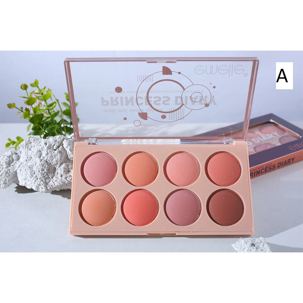 Emelie 8-Color Matte Blush Palette | Long-Lasting Natural Finish | Multi-Shade Professional Blush-On Kit
