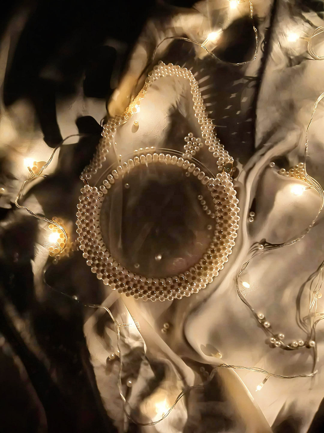 Handmade Beaded Acrylic & Pearl Bag | Elegant Beaded Clutch for Women | Party & Wedding Accessory