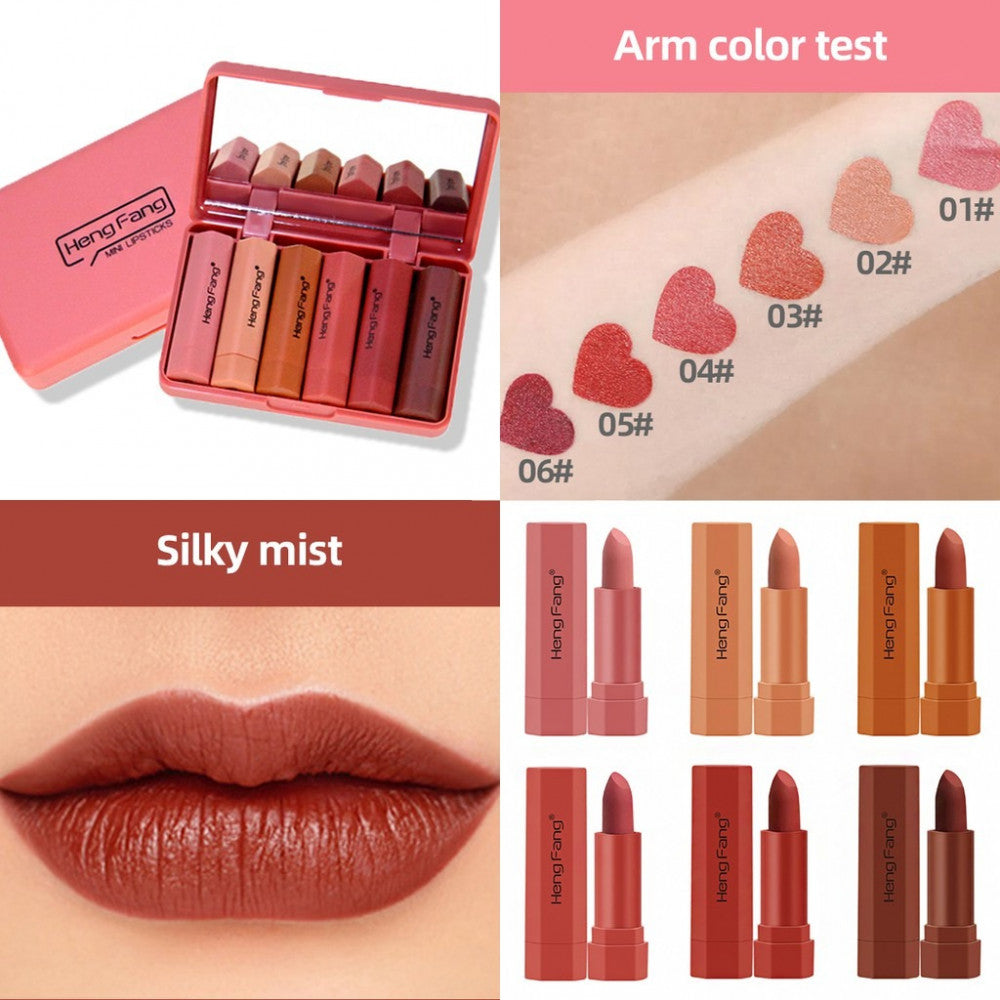 Heng Fang Mini Lipstick π | Moisturizing & Long-Lasting Lip Color π6PCs Set