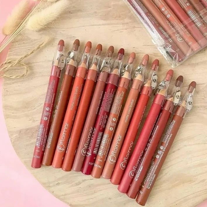 Flormar Jumbo Lip Pencil with Sharpener 💄 | Long-Lasting Lip Color & Smooth Application 12PCs Set