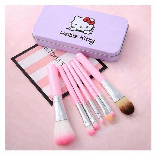 Hello Kitty Makeup Brushes Set β Soft Premium Cosmetic Brush Kit | Cute Pink Beauty Tools for Blending, Contouring & Eye Makeup
