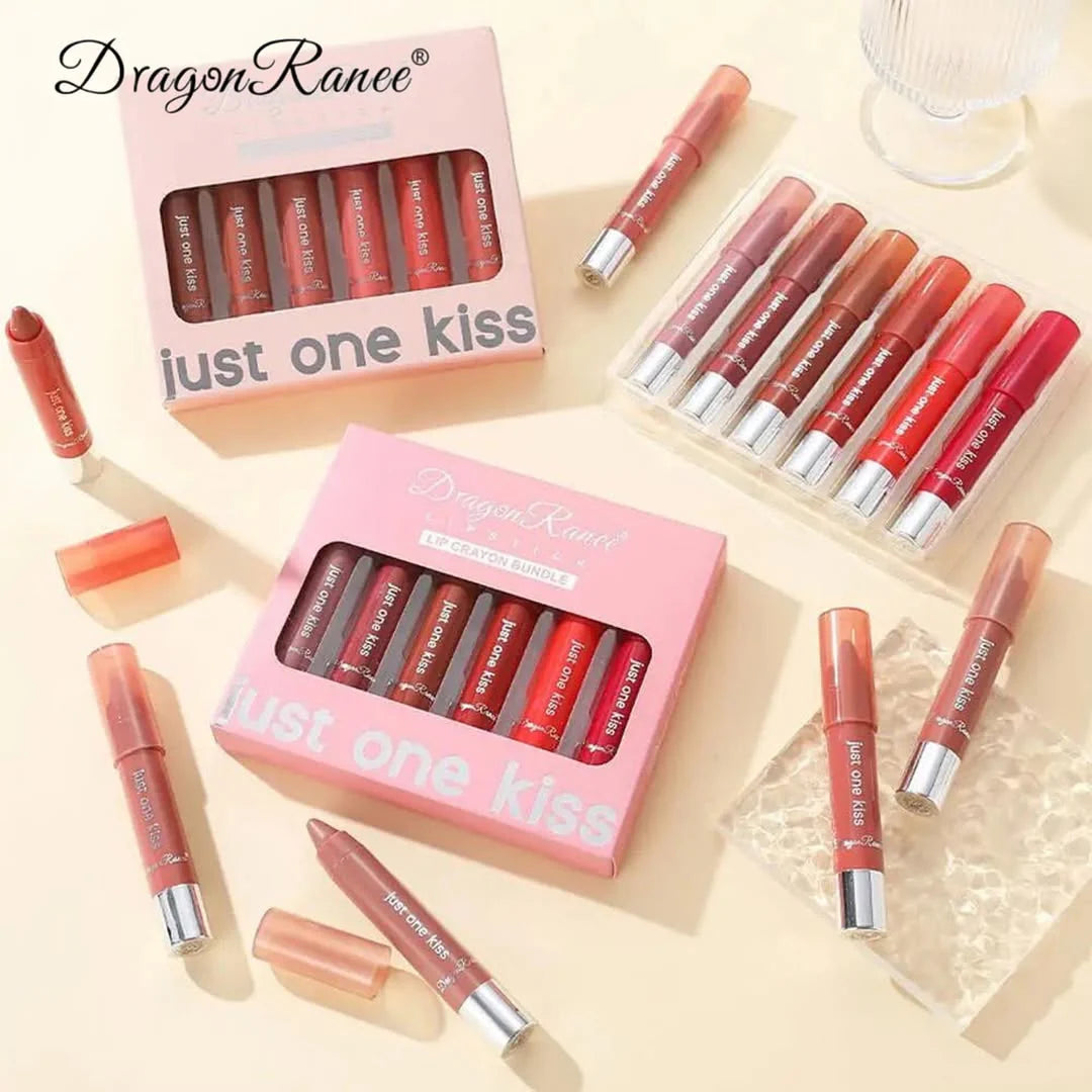 🔥 Dragon Ranee Lip Crayons | Long-Lasting Matte Lipstick 💋 | Smooth & Vibrant Shades 6 PCs Set