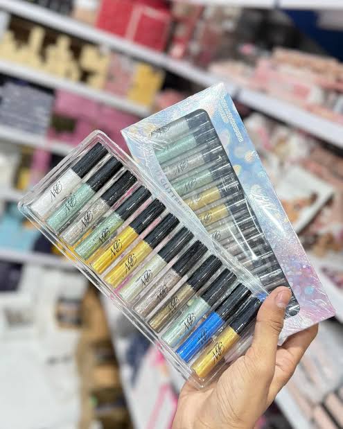 ✨ BN Golden Glitter Liner – Sparkling Eye Makeup, Long-Lasting & Waterproof ✨ 12PCs Pack