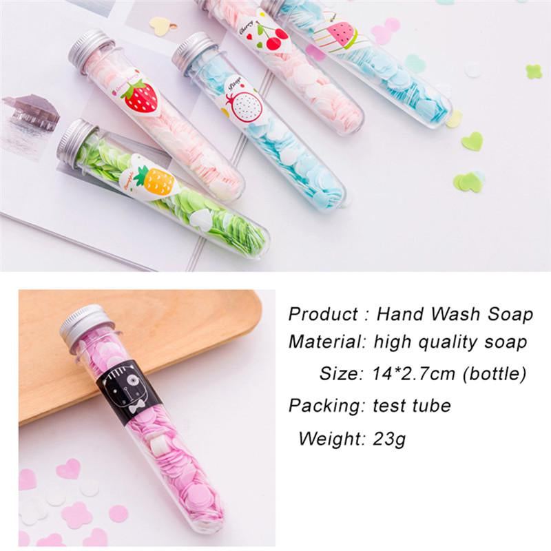 Fruity Paper Soap Flakes – Colorful Travel Soap Sheets in Tube | Pocket Handwashing Soap for Kids & Adults
