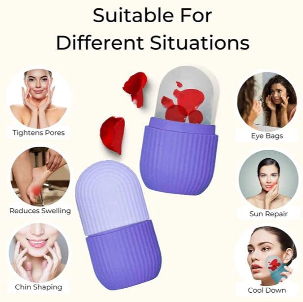 Silicone Ice Cube Roller Massager for Face