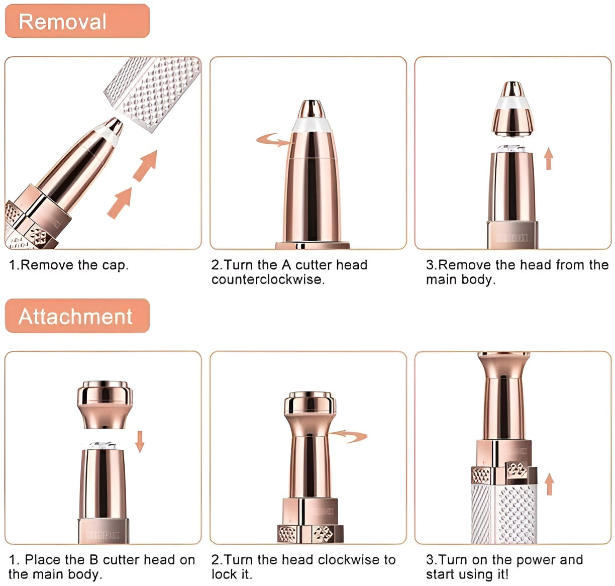 2 in 1 Rechargeable Women's Face Hair Remover Machine