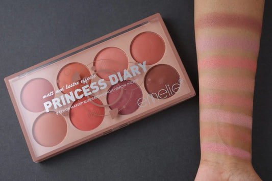 Emelie 8-Color Matte Blush Palette | Long-Lasting Natural Finish | Multi-Shade Professional Blush-On Kit
