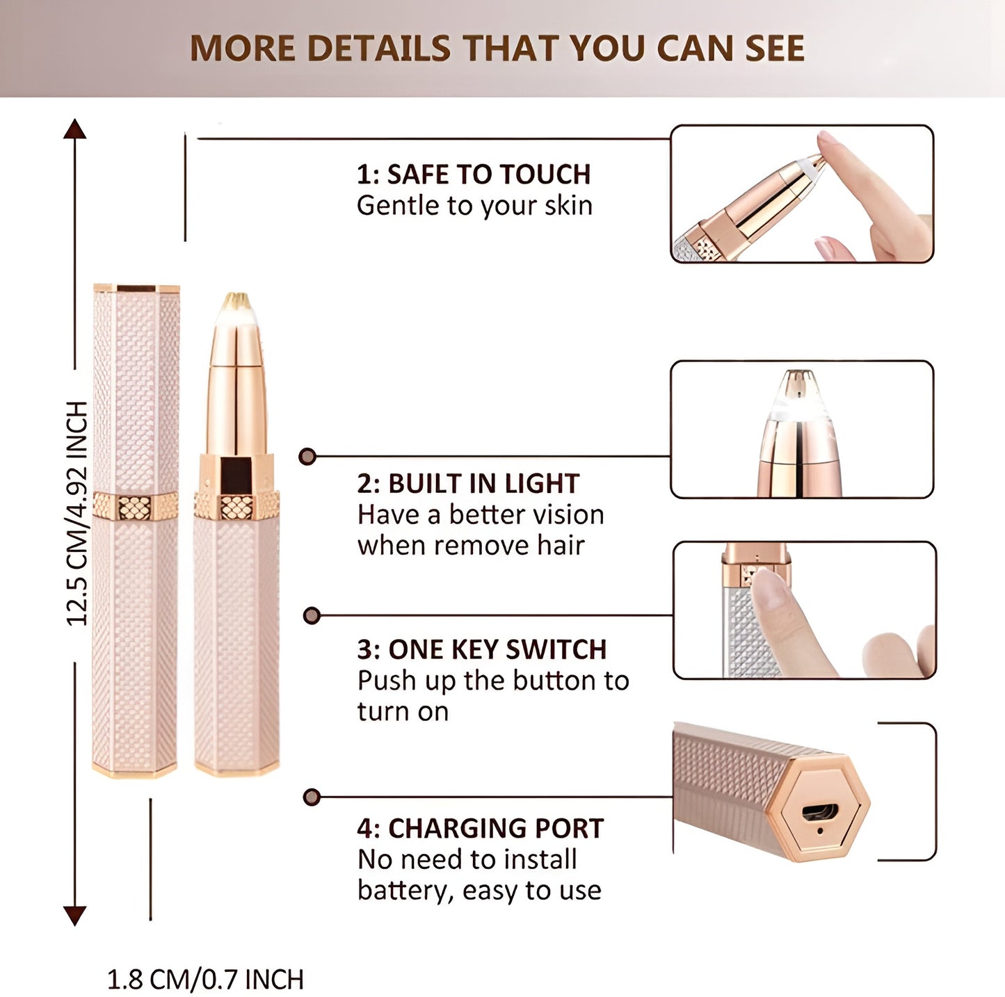 2 in 1 Rechargeable Women's Face Hair Remover Machine