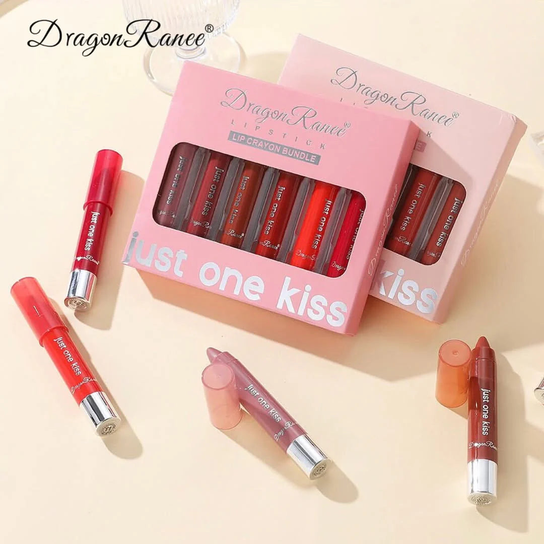 🔥 Dragon Ranee Lip Crayons | Long-Lasting Matte Lipstick 💋 | Smooth & Vibrant Shades 6 PCs Set