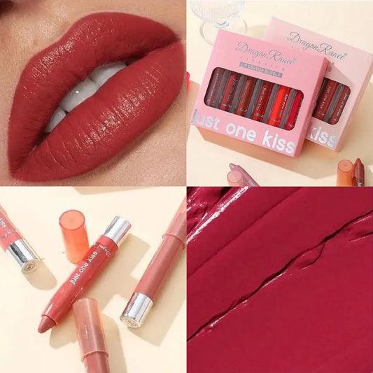 🔥 Dragon Ranee Lip Crayons | Long-Lasting Matte Lipstick 💋 | Smooth & Vibrant Shades 6 PCs Set