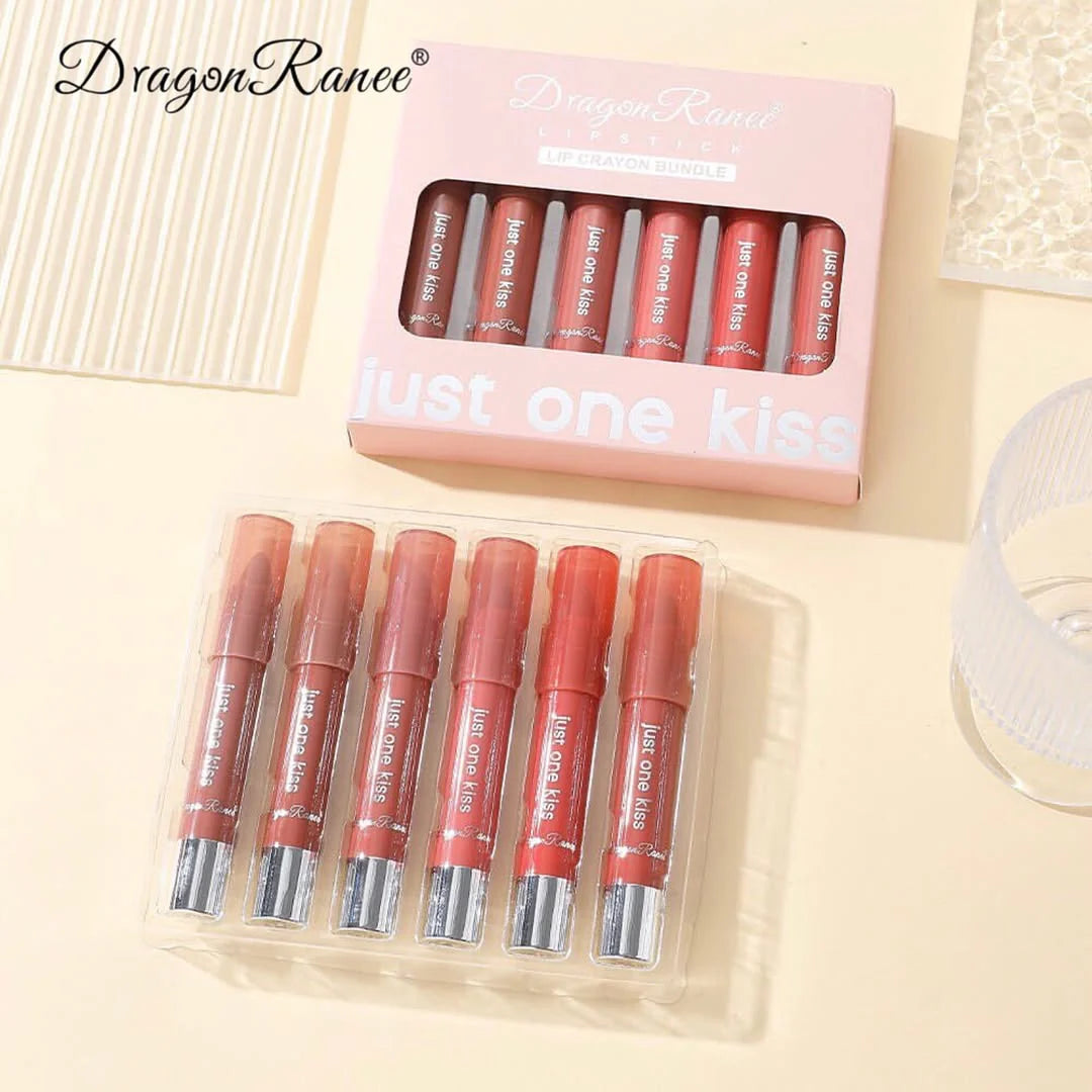 🔥 Dragon Ranee Lip Crayons | Long-Lasting Matte Lipstick 💋 | Smooth & Vibrant Shades 6 PCs Set