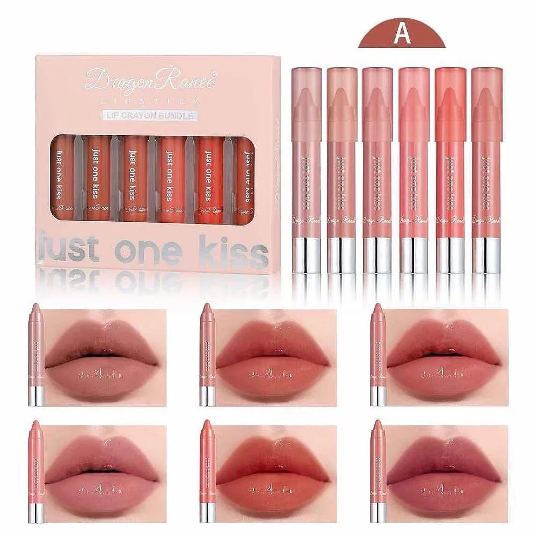 🔥 Dragon Ranee Lip Crayons | Long-Lasting Matte Lipstick 💋 | Smooth & Vibrant Shades 6 PCs Set