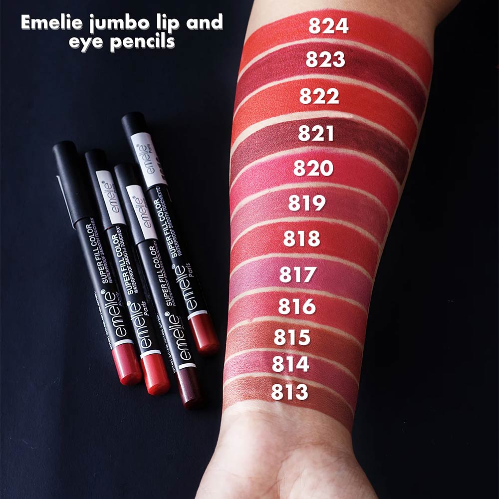 Emelie Matte Jumbo Lip And Eye Pencil 12PCs Pack