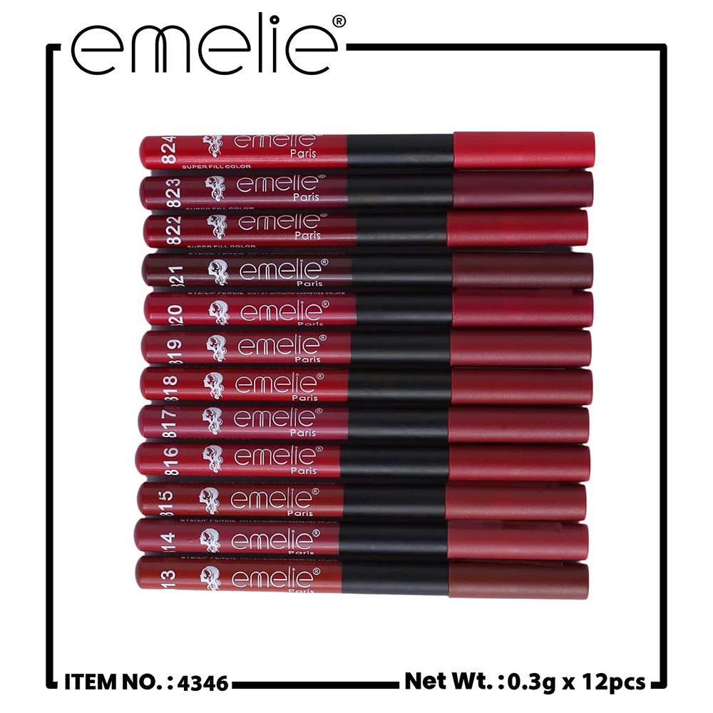 Emelie Matte Jumbo Lip And Eye Pencil 12PCs Pack