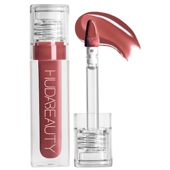 HUDA BEAUTY Faux Filler Shiny Non-Sticky Lip Gloss – Glassy | High-Shine Plumping Effect | Long-Lasting Hydrating Lip Gloss 💄