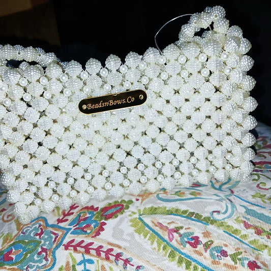 Handmade Acrylic Pearl Beaded Bag
