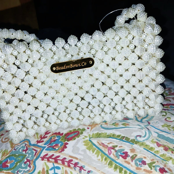 Handmade Acrylic Pearl Beaded Bag