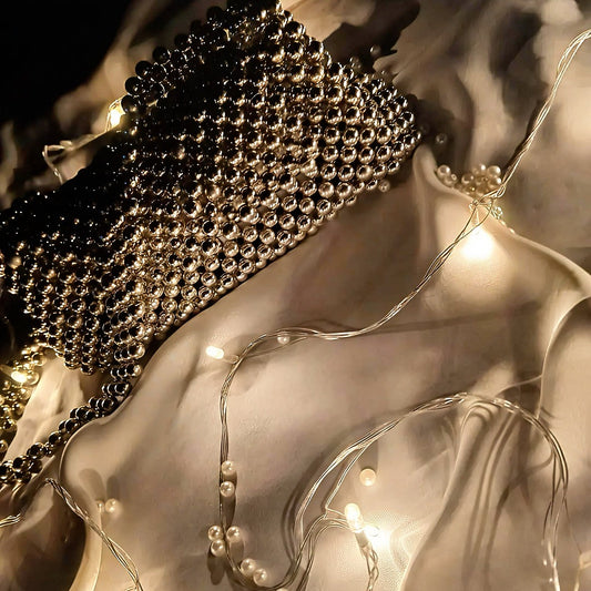 Handmade Beaded Silver Bag | Elegant Designer Beaded Handbag | Unique Party & Wedding Clutch