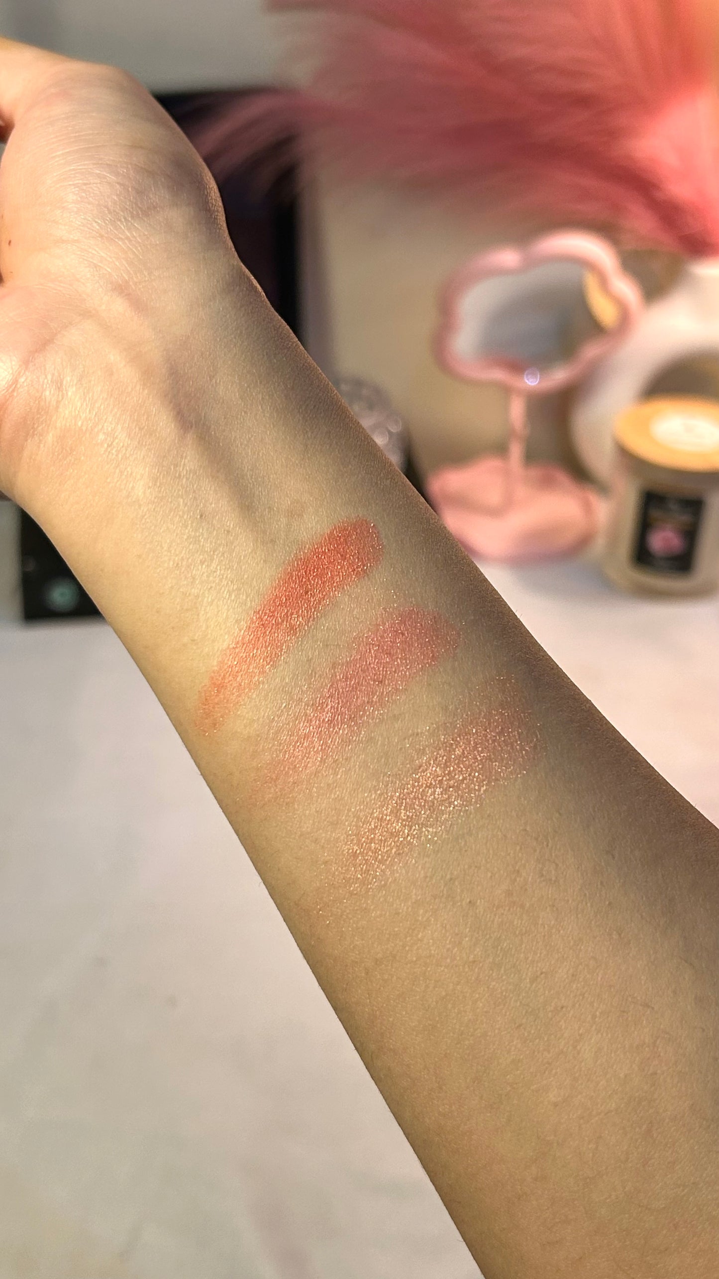 Heart-Shaped Baked Blush Palette – Shimmer Glow Cheek Tint | Long-Lasting Marble Blush for Natural Pink Glow | Love Collection Beauty Makeup
