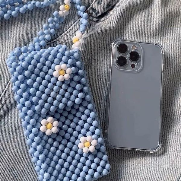 Handmade Beaded Phone Bag | Stylish Beaded Crossbody Bag | Unique Handmade Accessories for Women