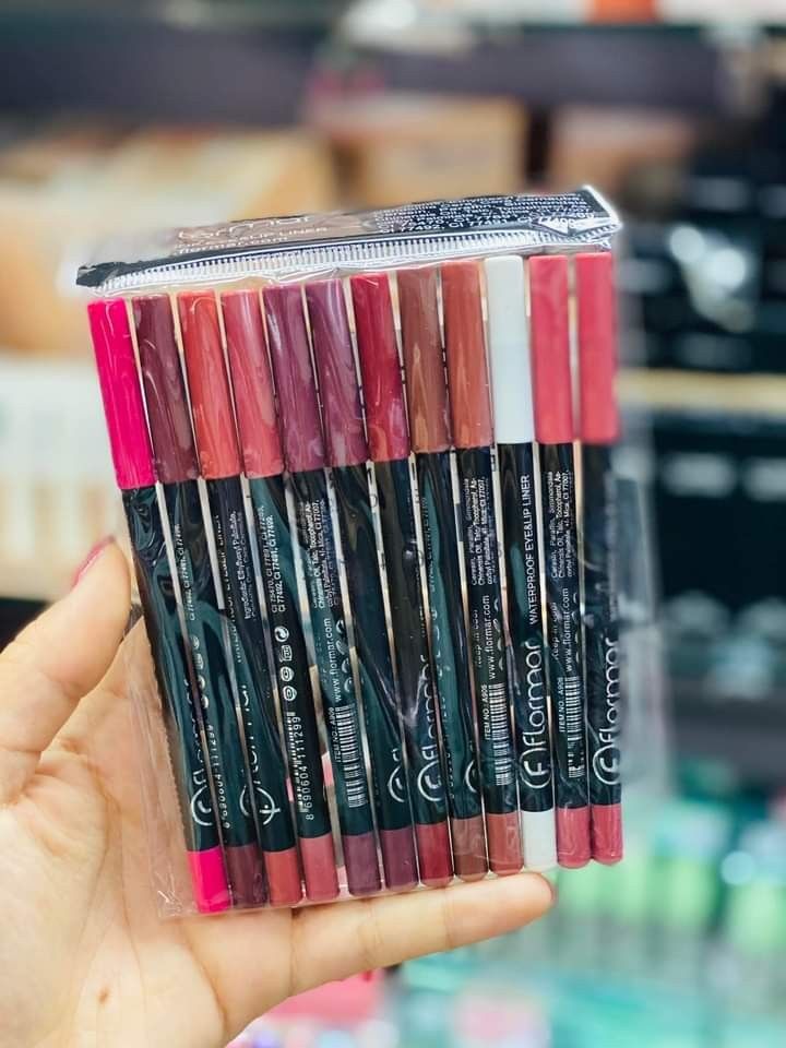 Huda Beauty Lip Pencil | Long-Lasting Matte Lip Liner | Waterproof, Smudge-Proof, Ultra-Smooth Definition 12PCs Pack