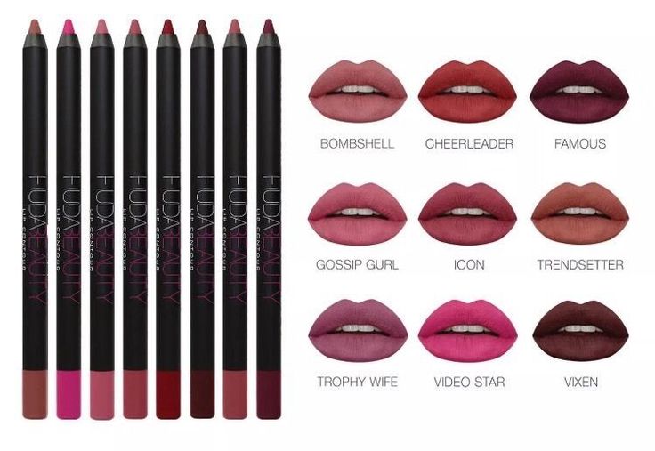 Huda Beauty Lip Pencil | Long-Lasting Matte Lip Liner | Waterproof, Smudge-Proof, Ultra-Smooth Definition 12PCs Pack