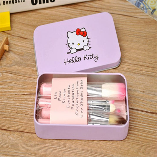 Hello Kitty Makeup Brushes Set – Soft Premium Cosmetic Brush Kit | Cute Pink Beauty Tools for Blending, Contouring & Eye Makeup