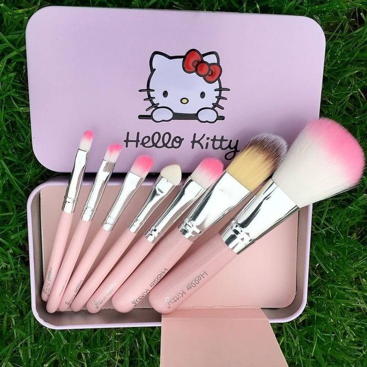 Hello Kitty Makeup Brushes Set – Soft Premium Cosmetic Brush Kit | Cute Pink Beauty Tools for Blending, Contouring & Eye Makeup