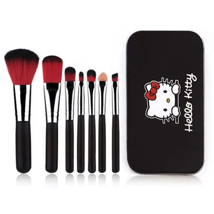 Hello Kitty Makeup Brushes Set – Soft Premium Cosmetic Brush Kit | Cute Pink Beauty Tools for Blending, Contouring & Eye Makeup